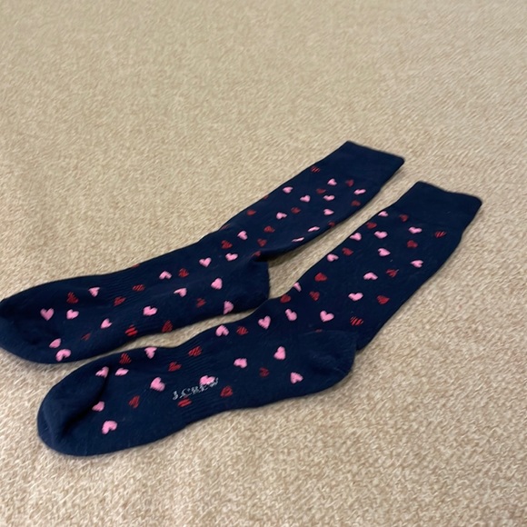 J. Crew Other - J-Crew Socks Navy Blue with Hearts Men